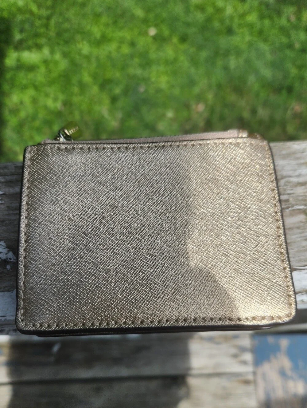 Michael Kor Gold Metallic Bifold Wallet